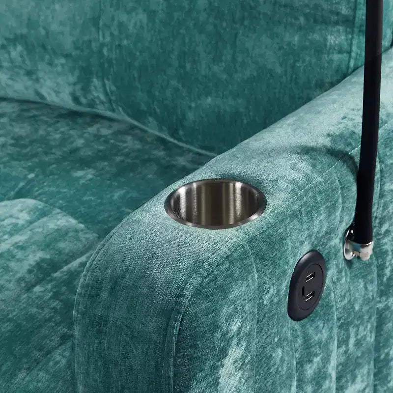 Whisen 54 Modern Loveseat Pull-out Sofa Bed with Adjustable Backrest, Two Cup Holders, Three Charging Ports
