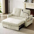 Whisen 54 Modern Loveseat Pull-out Sofa Bed with Adjustable Backrest, Two Cup Holders, Three Charging Ports