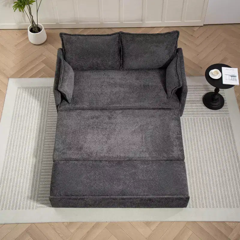59.5/73.6W Pull Out Sofa Bed, Corduroy Convertible Sleeper Sofa Couch with Side Storage & USB Charging Station - ModernLuxe