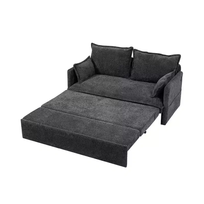 59.5/73.6W Pull Out Sofa Bed, Corduroy Convertible Sleeper Sofa Couch with Side Storage & USB Charging Station - ModernLuxe