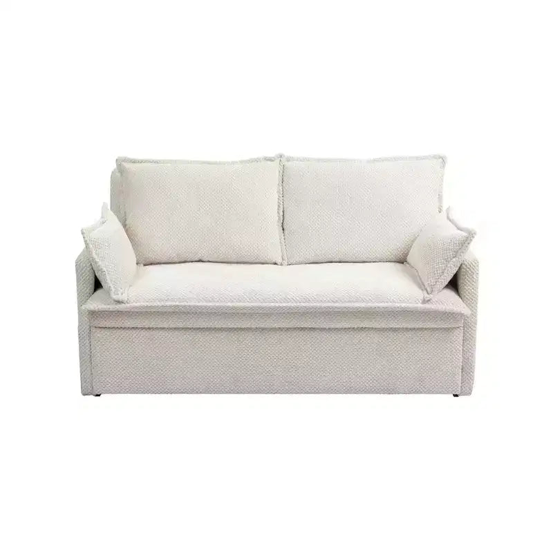59.5/73.6W Pull Out Sofa Bed, Corduroy Convertible Sleeper Sofa Couch with Side Storage & USB Charging Station - ModernLuxe