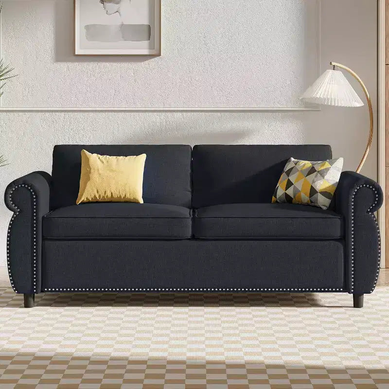 Mjkone Queen Size Pull Out Sofa Bed, 2-in-1 Convertible Sleeper Sofa Bed with Memory Foam Mattress